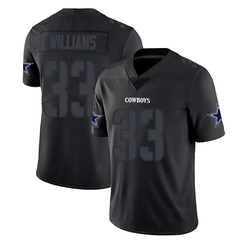 D.Cowboys #33 Javonte Williams Player Black Impact Limited Home Game Hdoa Stitched Jerseys
