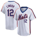 NY.Mets #12 Francisco Lindor Player White Cooperstown Collection T-shirt Game Hdoa Stitched Jerseys