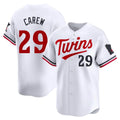 M.Twins #29 Rod Carew Player White Home Limited Hdoa Stitched Jerseys