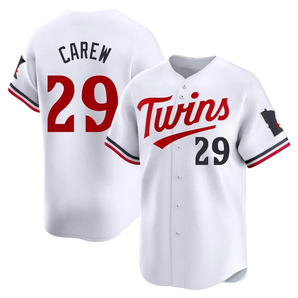 M.Twins #29 Rod Carew Player White Home Limited Hdoa Stitched Jerseys
