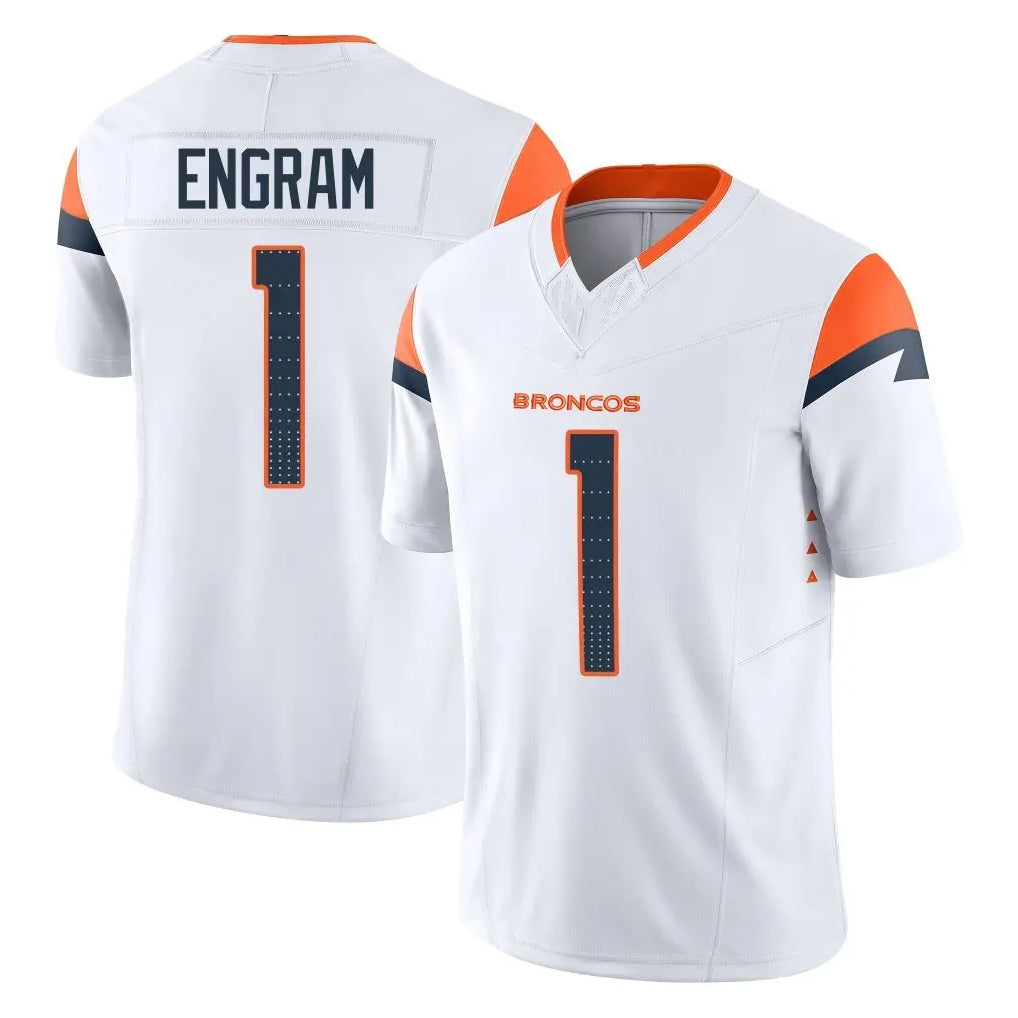 D.Broncos #1 Evan Engram Player White Limited Vapor F.U.S.E. Home Game Hdoa Stitched Jerseys