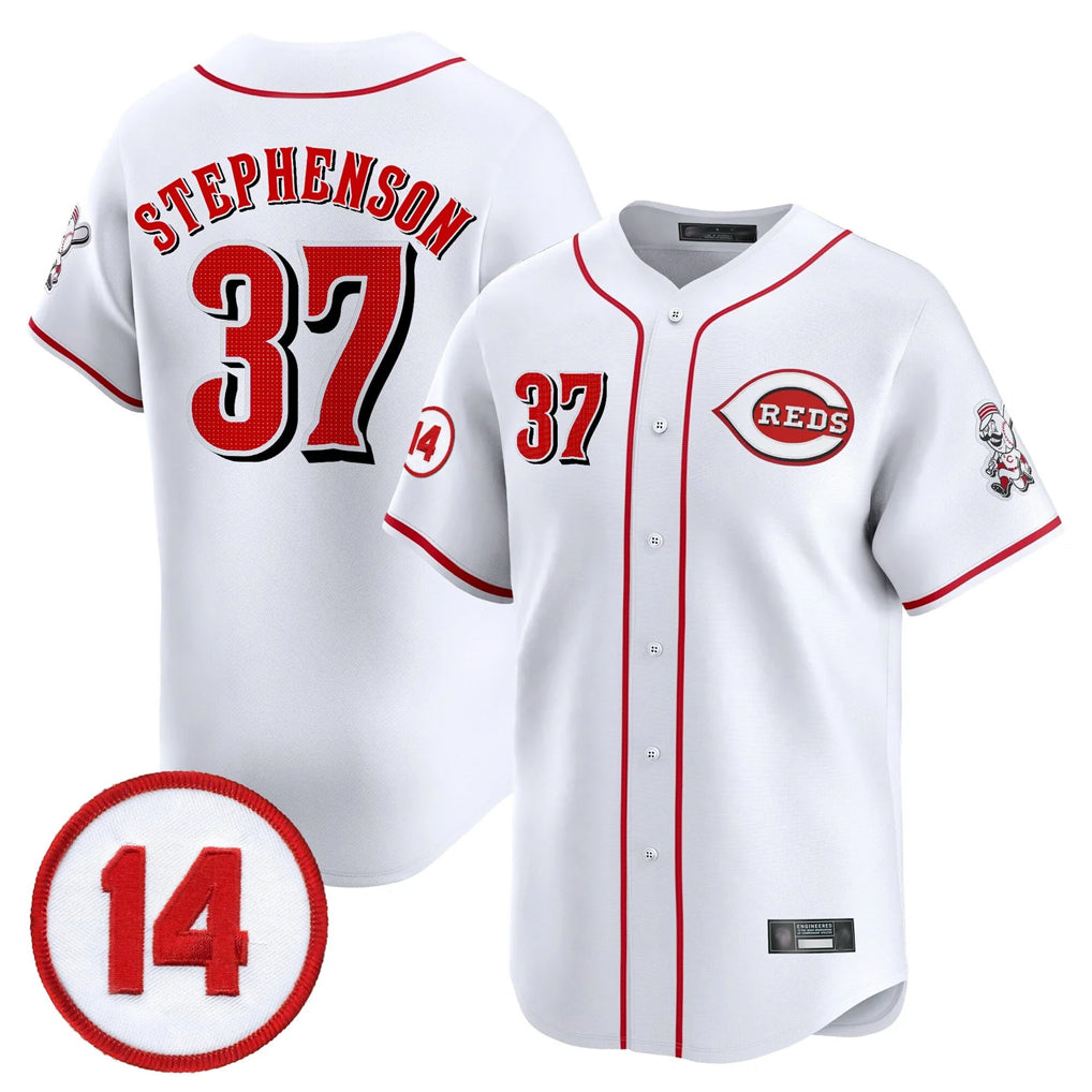 C.Reds #37 Tyler Stephenson Player White Vapor Premier Limited Home Hdoa Stitched Jerseys