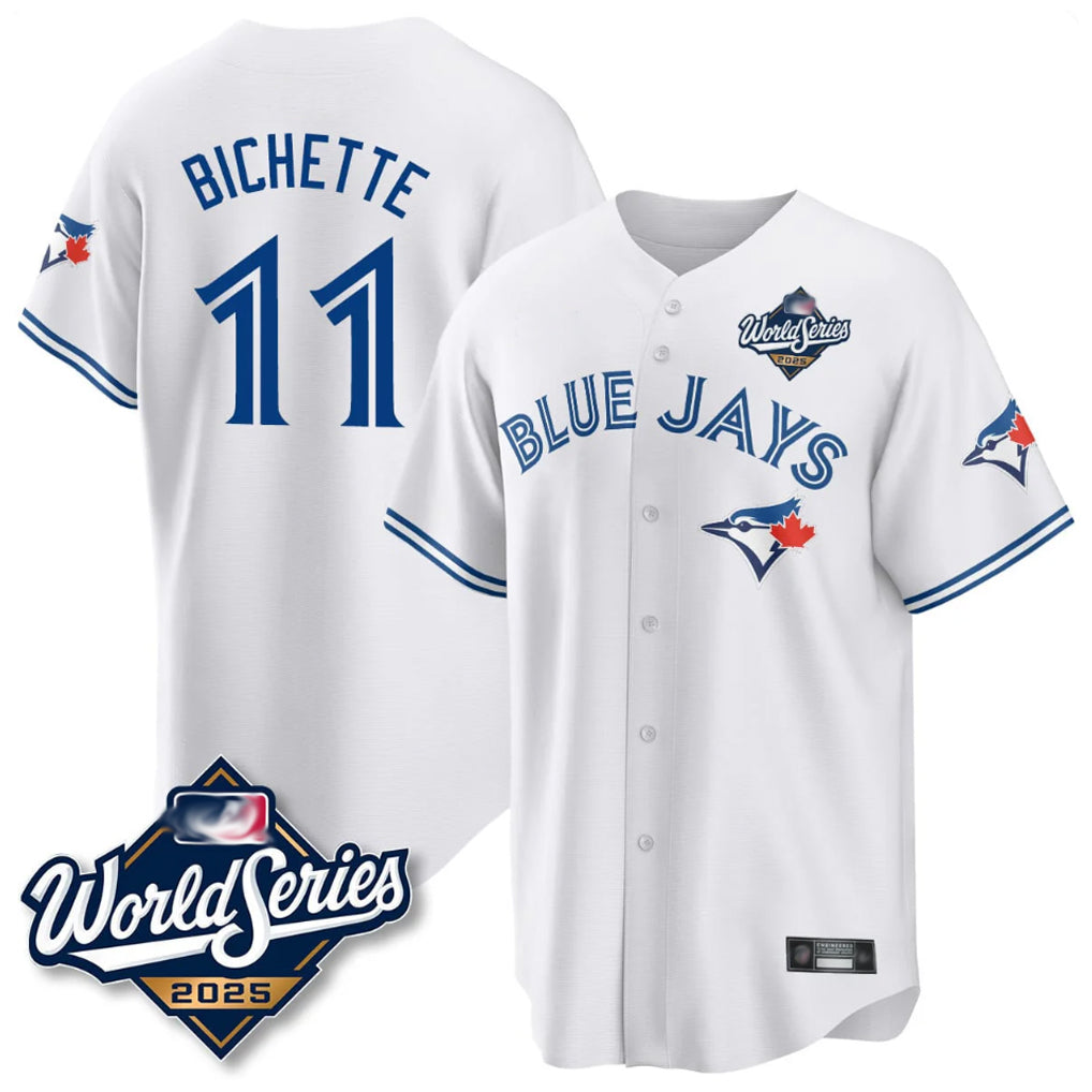 T.Blue Jays #11 Bo Bichette Player White 2025 World Series Game Hdoa Stitched Jerseys