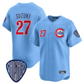 C.Cubs #27 Seiya Suzuki Player Blue Vapor Premier Limited Home Hdoa Stitched Jerseys