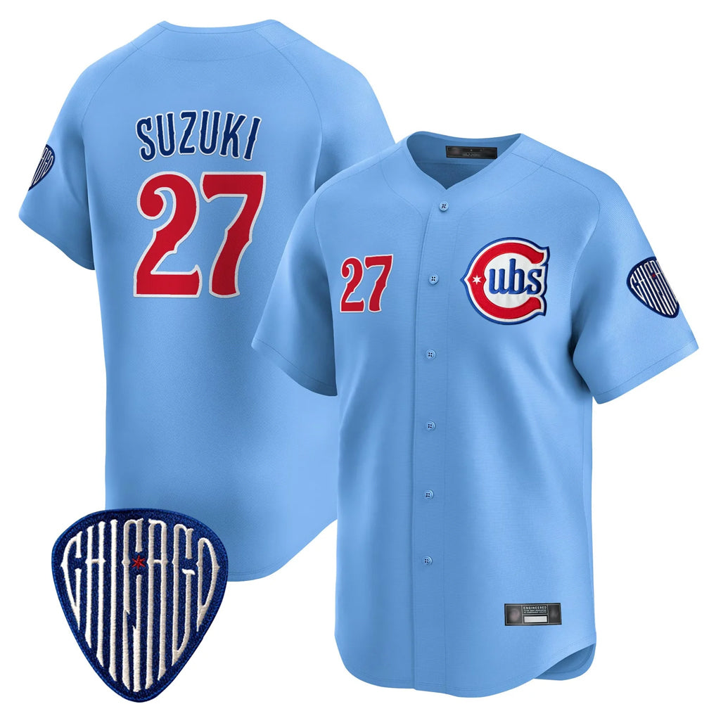 C.Cubs #27 Seiya Suzuki Player Blue Vapor Premier Limited Home Hdoa Stitched Jerseys