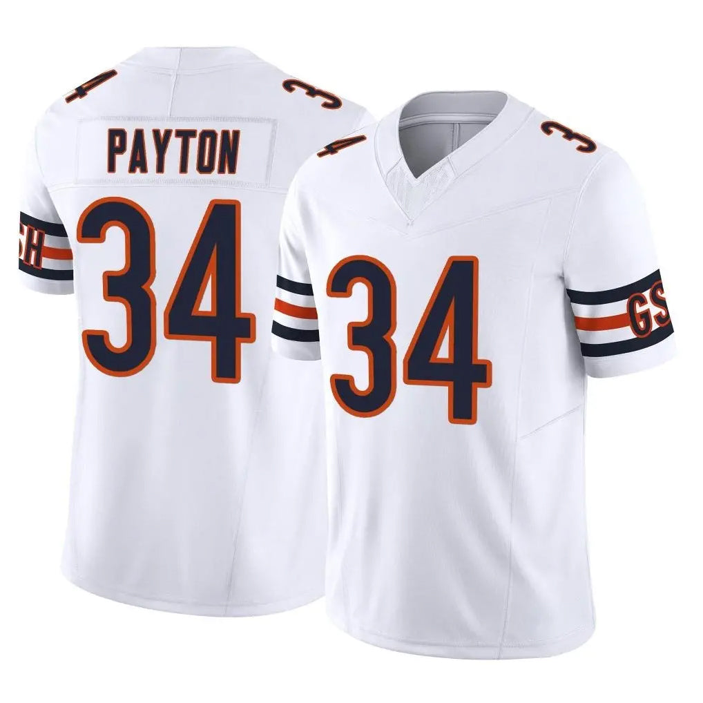 C.Bears #34 Walter Payton Player White Vapor F.U.S.E. Limited Home Game Hdoa Stitched Jerseys