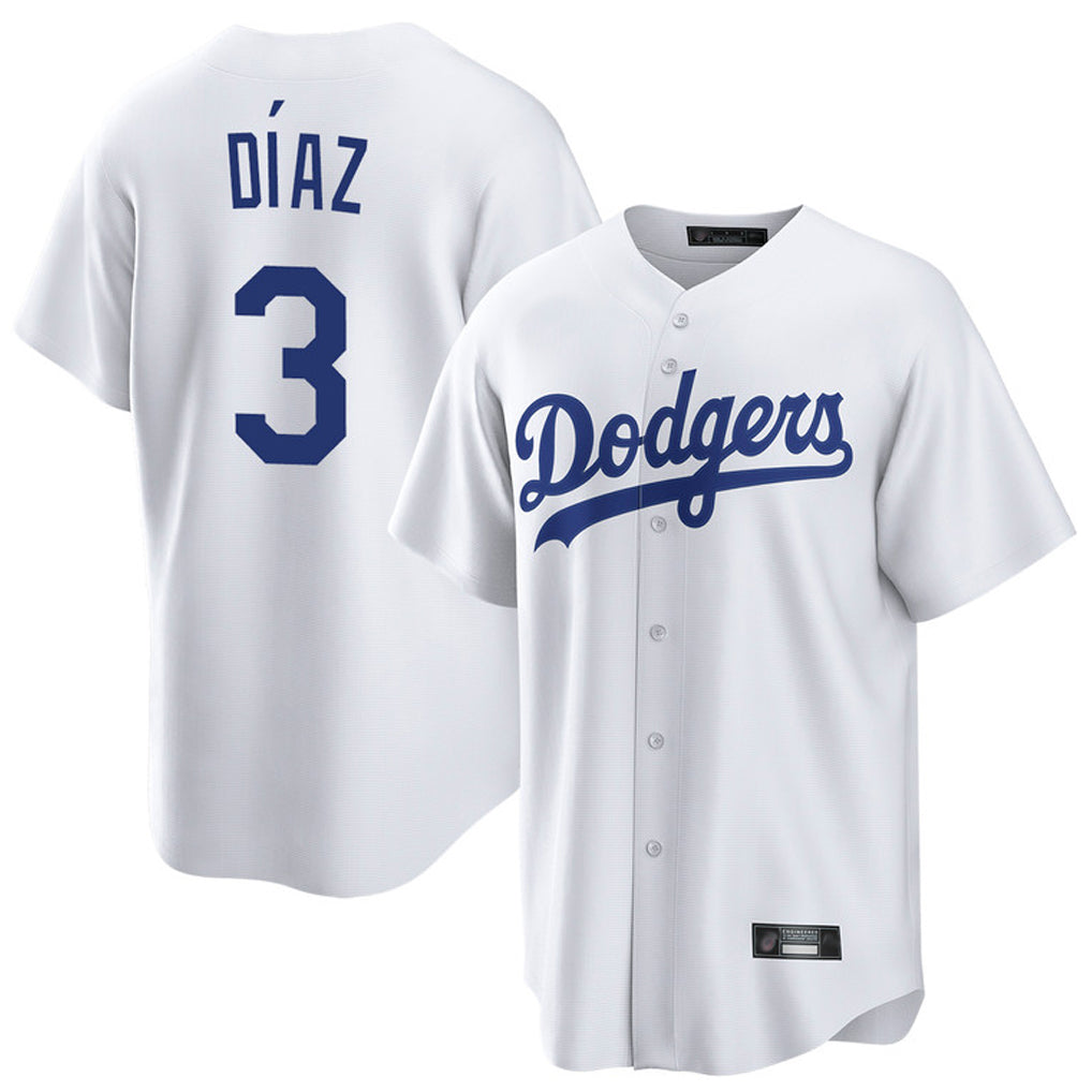 LA.Dodgers #3 Edwin D¨ªaz Player White Game Home Hdoa Stitched Jerseys