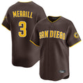 S.Diego Padres #3 Jackson Merrill Player Brown Home Limited Hdoa Stitched Jerseys