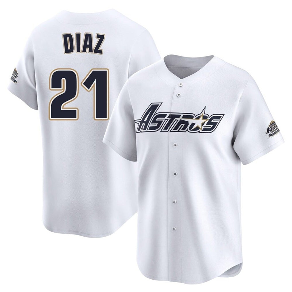 H.Astros #21 Yainer Diaz Player White Throwback Cooperstown Collection Limited Hdoa Stitched Jerseys