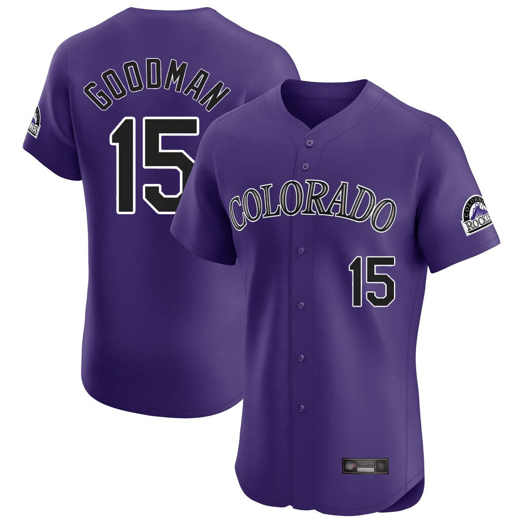 C.Rockies #15 Hunter Goodman Player Purple Limited Elite Home Hdoa Stitched Jerseys