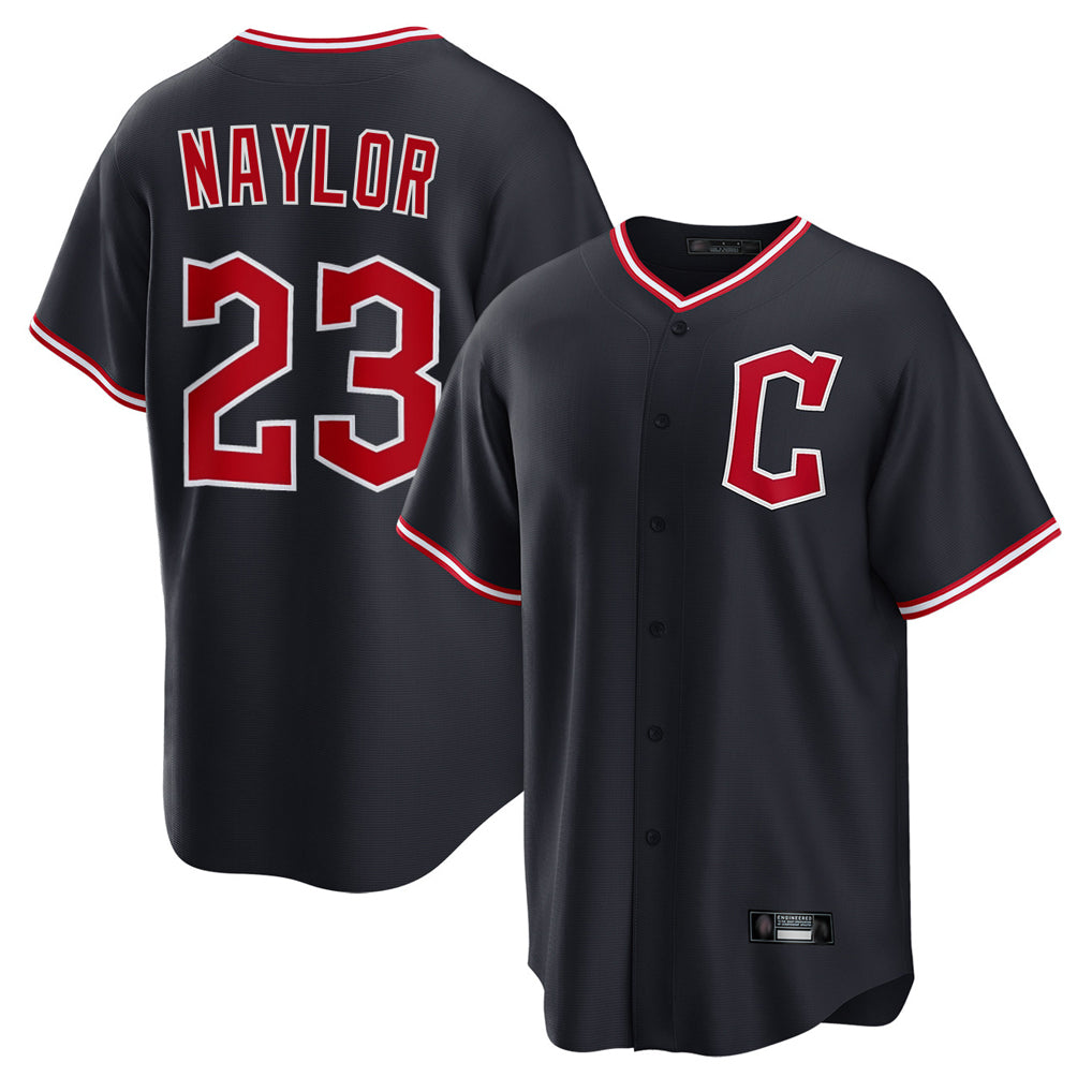 C.Guardians #23 Bo Naylor Player Navy Home Game Hdoa Stitched Jerseys