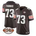 C.Browns #73 Joe Thomas Player Brown Vapor F.U.S.E. Limited Home Game Hdoa Stitched Jerseys