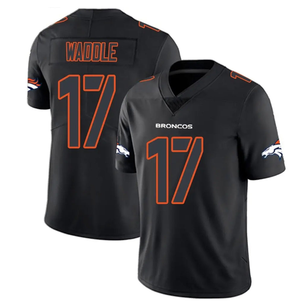 D.Broncos #17 Jaylen Waddle Player Black Impact Limited Game Hdoa Stitched Jerseys