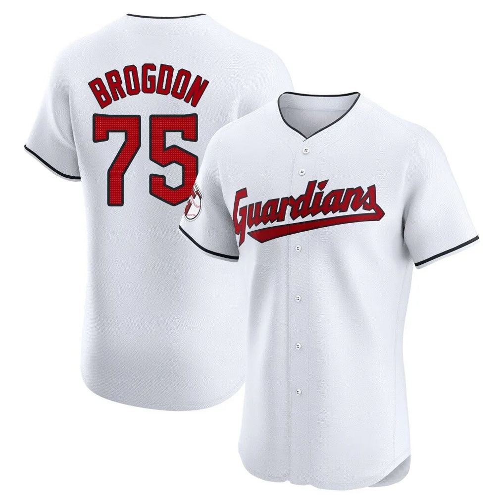 C.Guardians #75 Connor Brogdon Player White Limited Elite Home Hdoa Stitched Jerseys