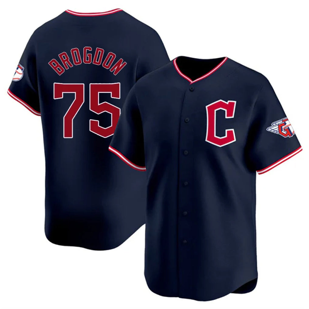 C.Guardians #75 Connor Brogdon Player Navy Limited Home Hdoa Stitched Jerseys