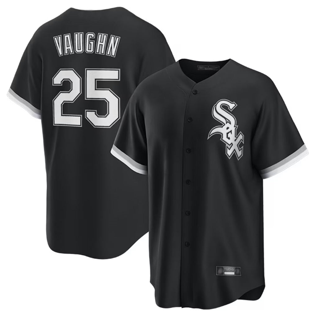 C.White Sox #25 Andrew Vaughn Player Black Home Game Hdoa Stitched Jerseys