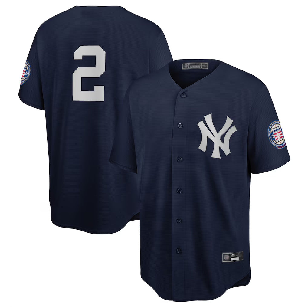 NY.Yankees #2 Derek Jeter Player Navy 2020 Hall of Fame Induction Limited Hdoa Stitched Jerseys