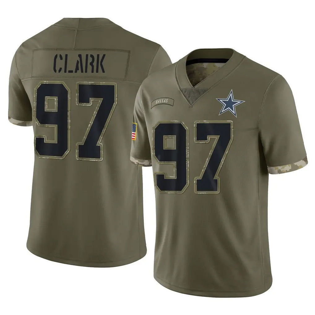 D.Cowboys #97 Kenny Clark Player Olive Salute to Service Limited Game Hdoa Stitched Jerseys
