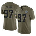 D.Cowboys #97 Kenny Clark Player Olive Salute to Service Limited Game Hdoa Stitched Jerseys