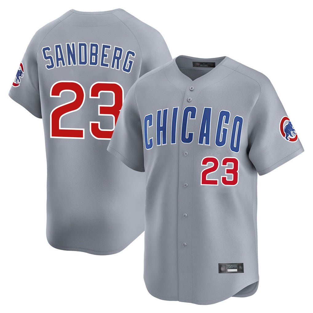 C.Cubs #23 Ryne Sandberg Player Gray Road Limited Home Hdoa Stitched Jerseys