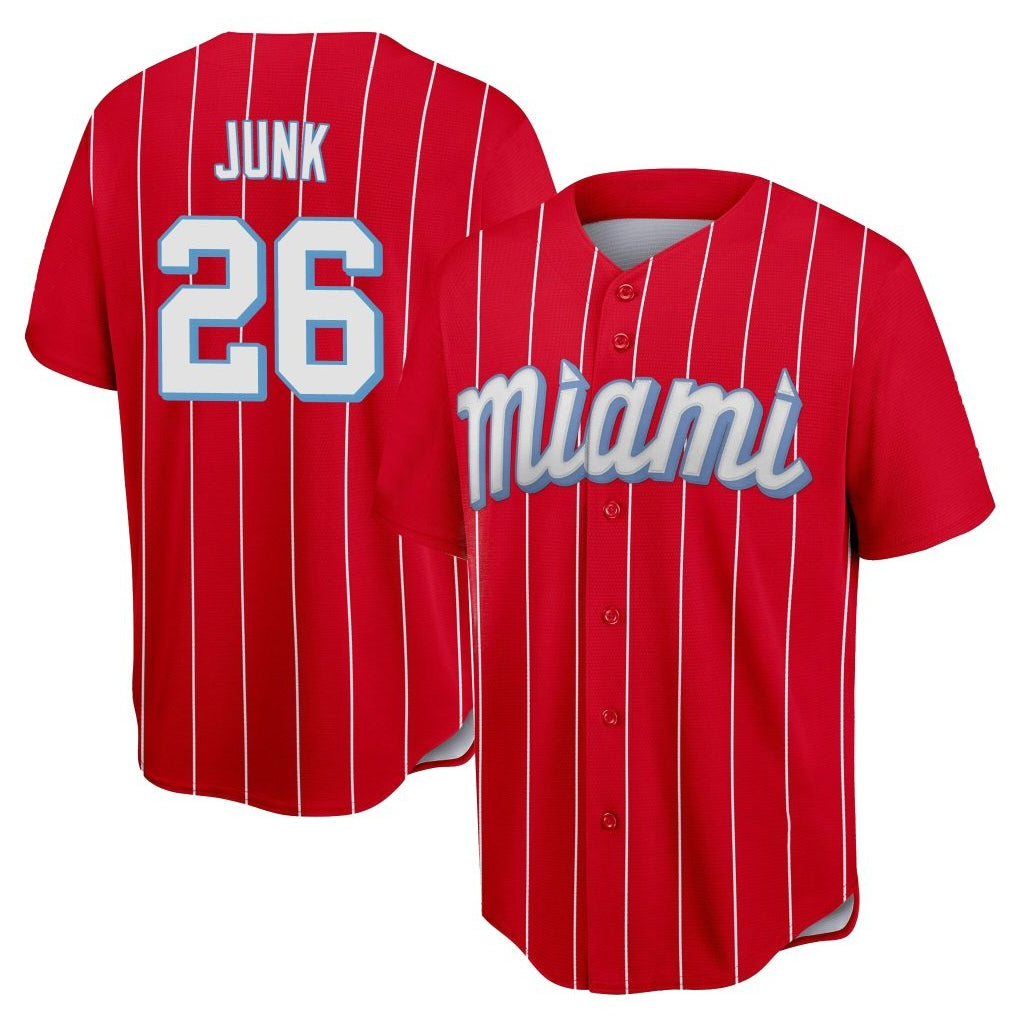 M.Marlins #26 Janson Junk Player Red City Connect Home Game Hdoa Stitched Jerseys