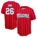 M.Marlins #26 Janson Junk Player Red City Connect Home Game Hdoa Stitched Jerseys