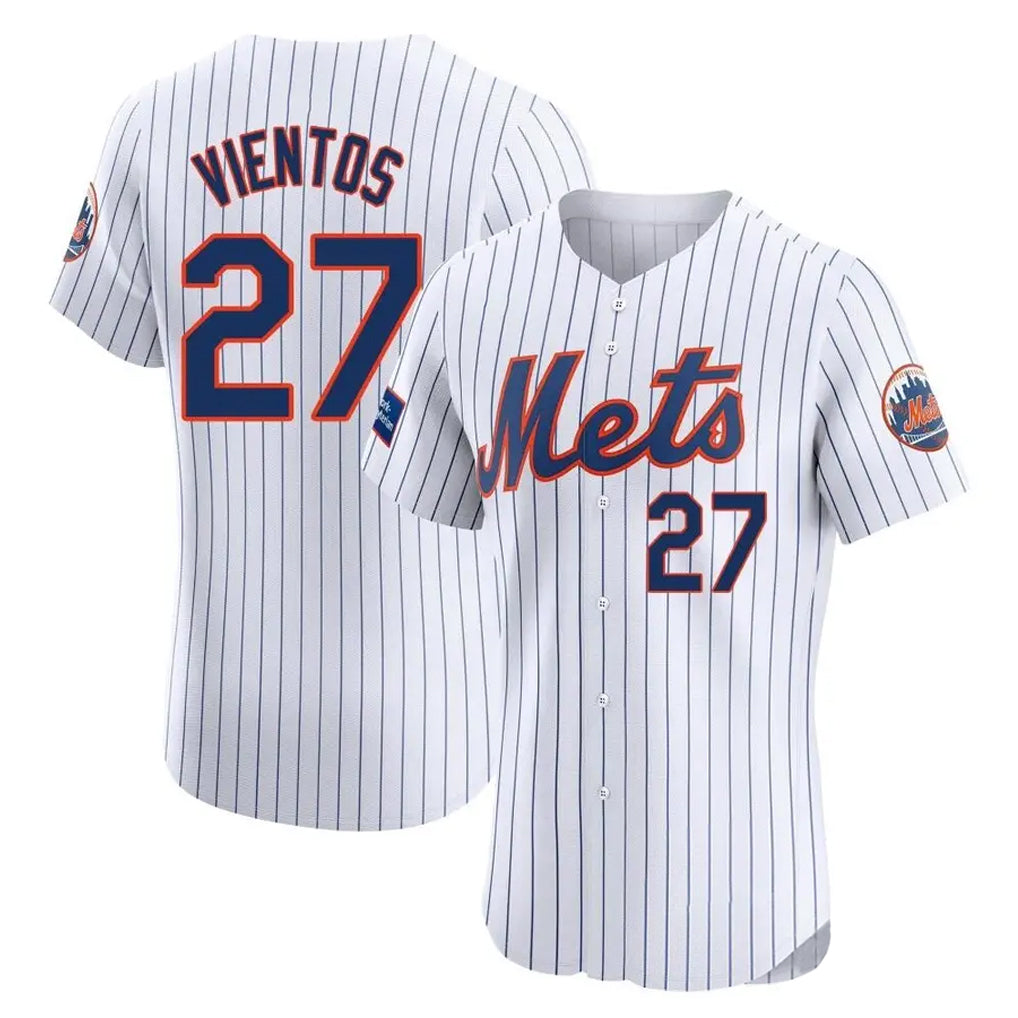 NY.Mets #27 Mark Vientos Player White Home Limited Elite Hdoa Stitched Jerseys
