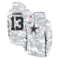 D.Cowboys #13 Caleb Downs Player Arctic Camo Salute to Service Hoodies Limited Game Hdoa Stitched Jerseys