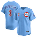C.Cubs #3 Alex Bregman Player Light Blue Limited Home Hdoa Stitched Jerseys