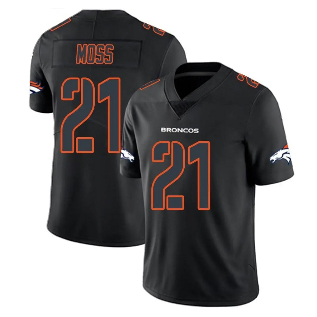 D.Broncos #21 Riley Moss Player Black Impact Limited Game Hdoa Stitched Jerseys