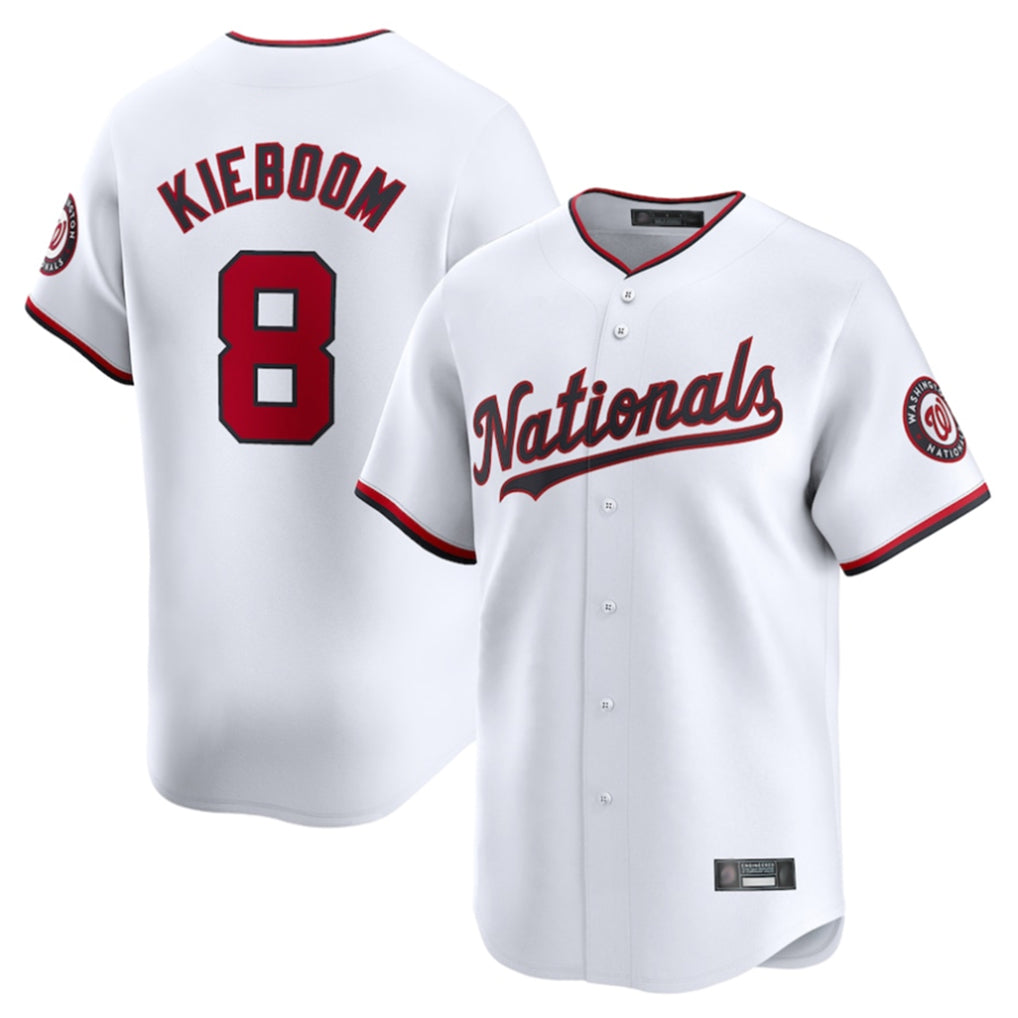 W.Nationals #8 Carter Kieboom Player White Home Limited Hdoa Stitched Jerseys