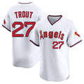 LA.Angels #27 Mike Trout Player White T-shirt Home Limited Hdoa Stitched Jerseys