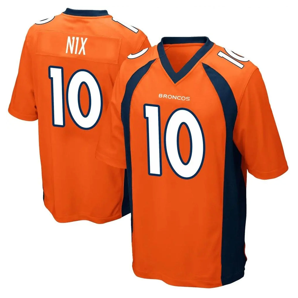 D.Broncos #10 Bo Nix Player Orange Color Home Game Hdoa Stitched Jerseys