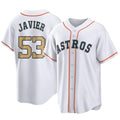 H.Astros #53 Cristian Javier Player Gold Collection Game Home Hdoa Stitched Jerseys