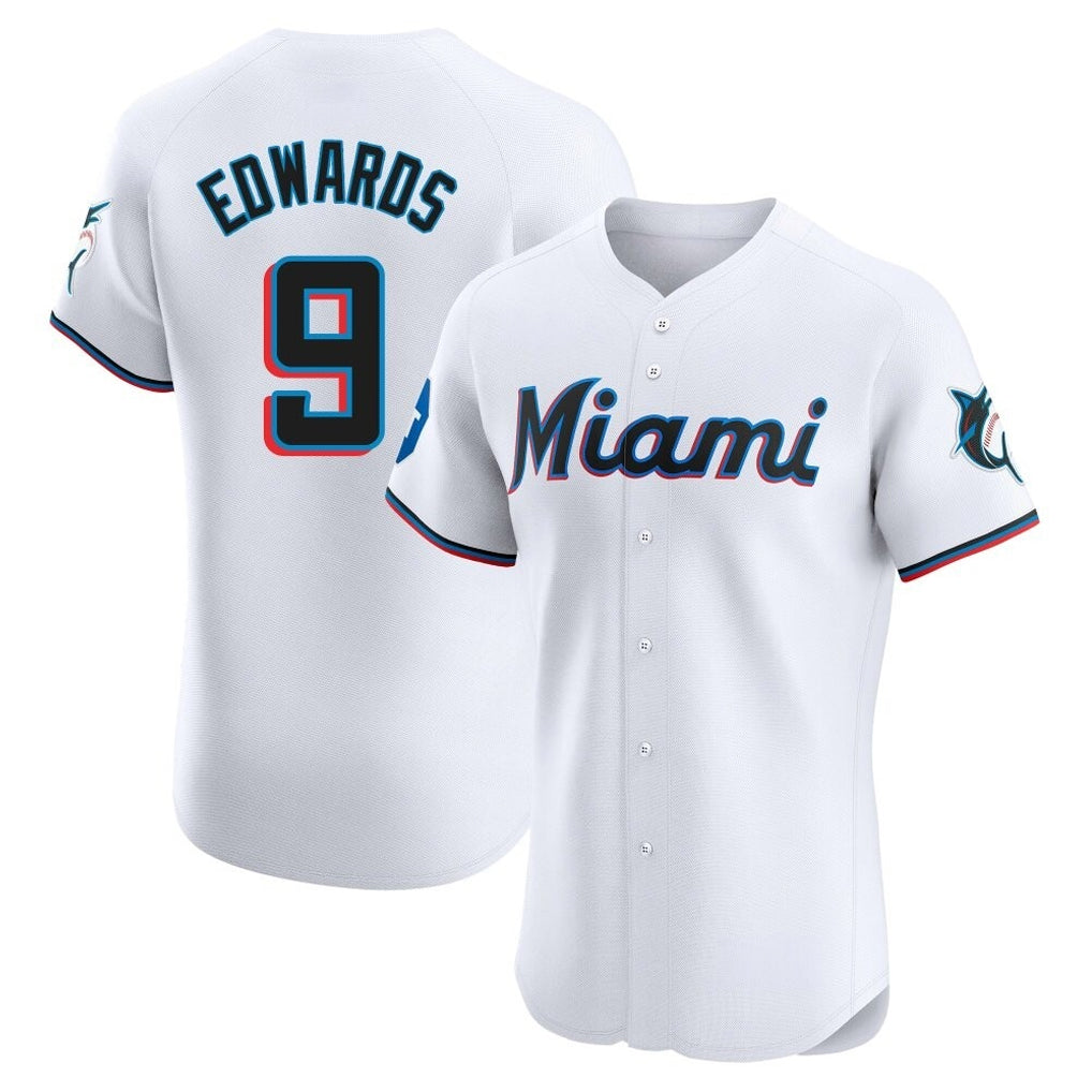 M.Marlins #9 Xavier Edwards Player White  Home Limited Elite Hdoa Stitched Jerseys