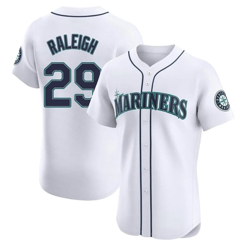 S.Mariners #29 Cal Raleigh Player White Home Limited Elite Hdoa Stitched Jerseys