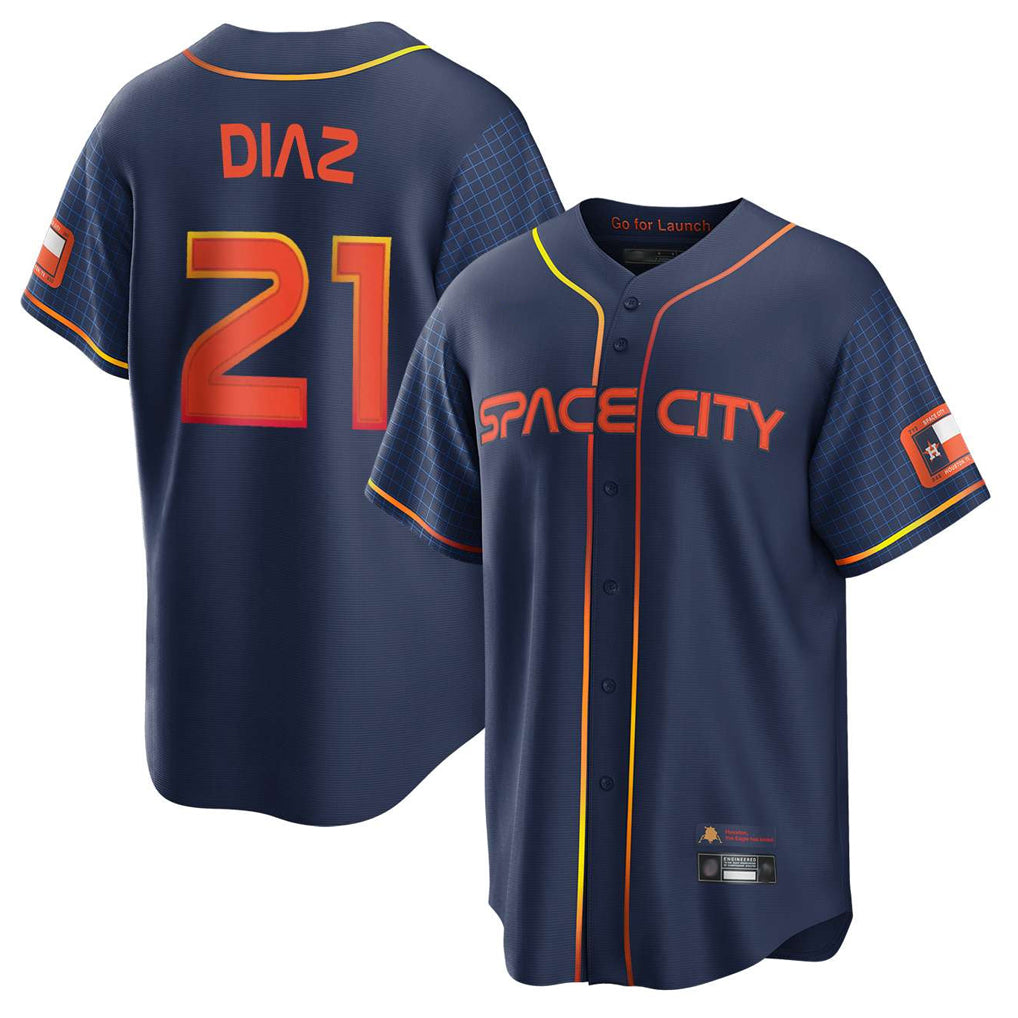 H.Astros #21 Yainer Diaz Player Navy City Connect Home Game Hdoa Stitched Jerseys