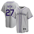 C.Rockies #27 Jordan Beck Player Gray Game Home Hdoa Stitched Jerseys