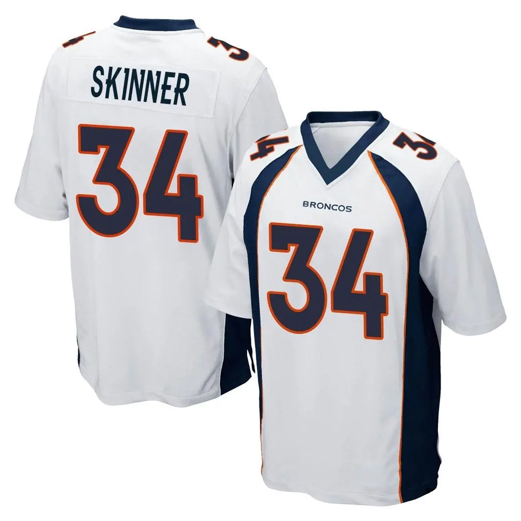D.Broncos #34 JL Skinner Player White Game Hdoa Stitched Jerseys