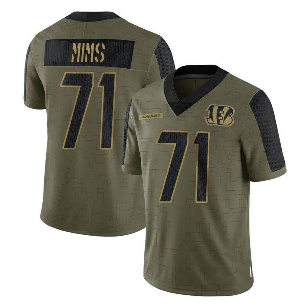 C.Bengals #71 Amarius Mims Player Olive Salute to Service Game Hdoa Stitched Jerseys