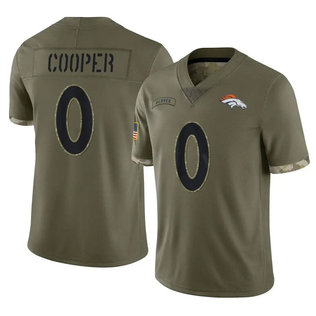 D.Broncos #0 Jonathon Cooper Player Olive Salute To Service Limited Hdoa Stitched Jerseys