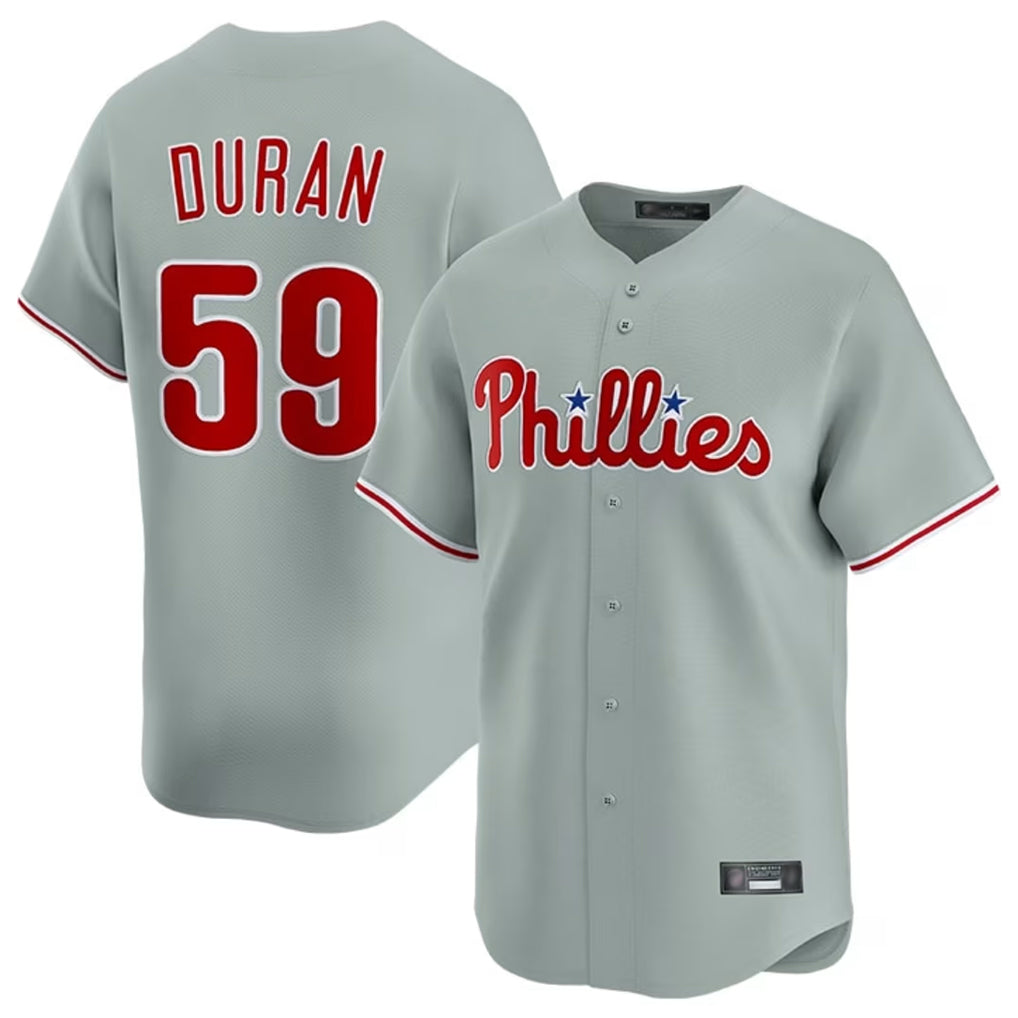 P.Phillies #59 Jhoan Duran Player Gray Home Limited Hdoa Stitched Jerseys
