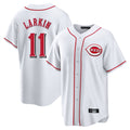 C.Reds #11 Barry Larkin Player White Game Home Hdoa Stitched Jerseys