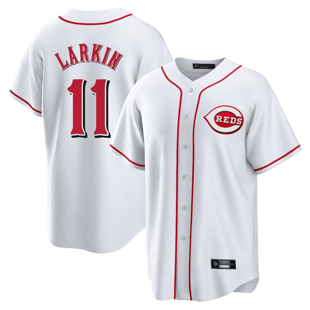 C.Reds #11 Barry Larkin Player White Game Home Hdoa Stitched Jerseys