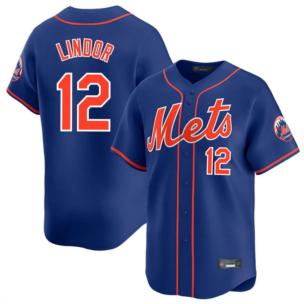 NY.Mets #12 Francisco Lindor Player Royal Home Limited Hdoa Stitched Jerseys