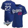 LA.Dodgers #23 Kyle Tucker Player Royal World Series Limited Elite Home Hdoa Stitched Jerseys