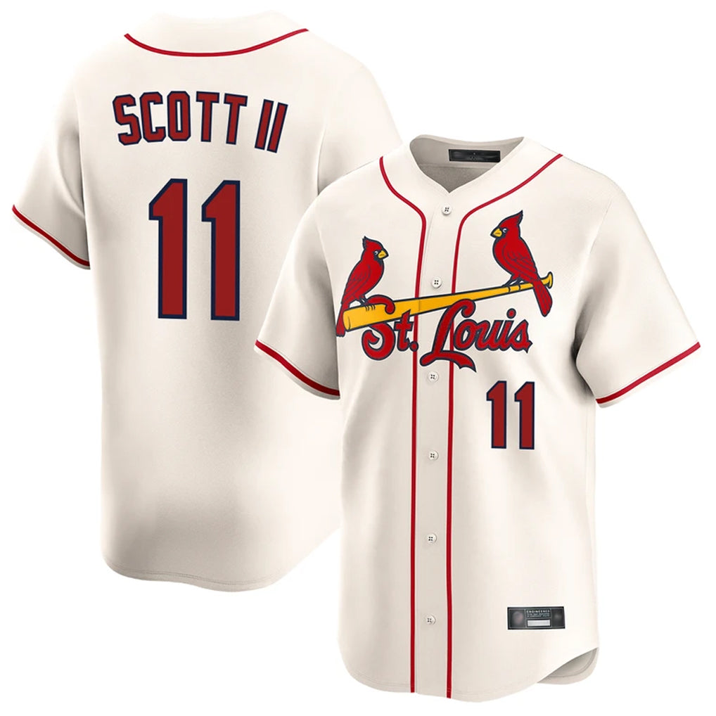 St. Louis Cardinals #11 Victor Scott II Player Cream Home Limited Hdoa Stitched Jerseys