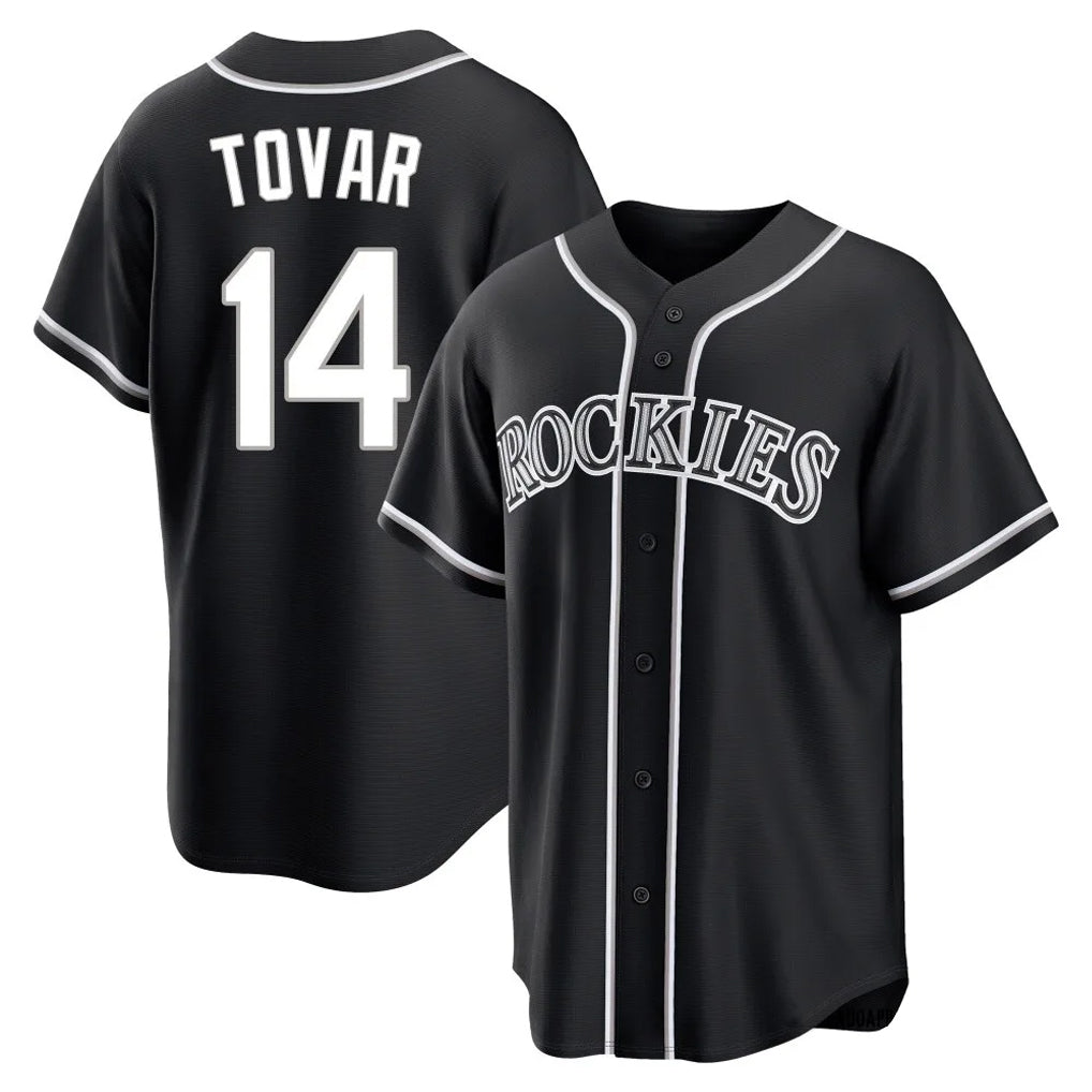 C.Rockies #14 Ezequiel Tovar Player Black Fashion Out Home Game Hdoa Stitched Jerseys