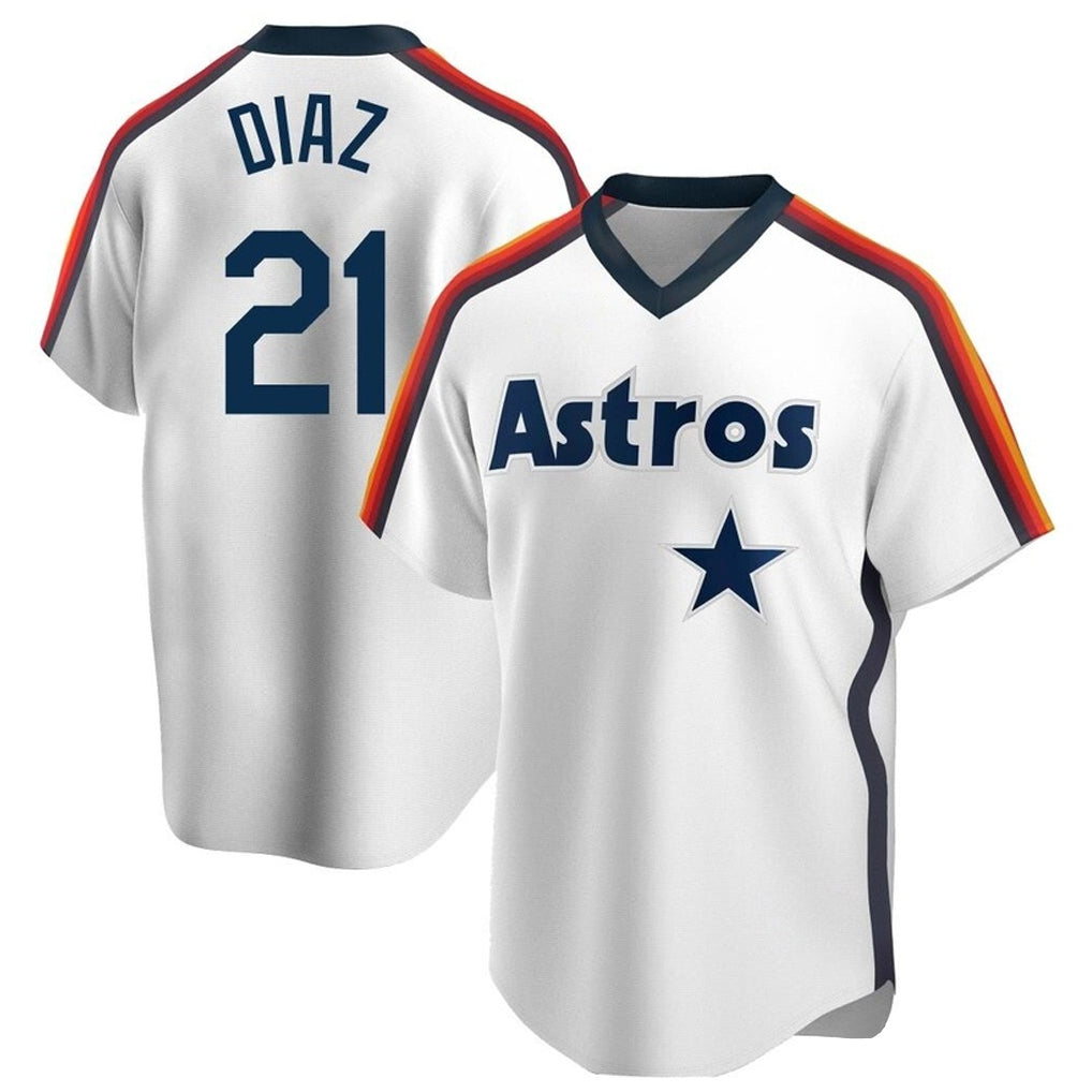 H.Astros #21 Yainer Diaz Player White Cooperstown Collection T-shirt Hdoa Stitched Jerseys