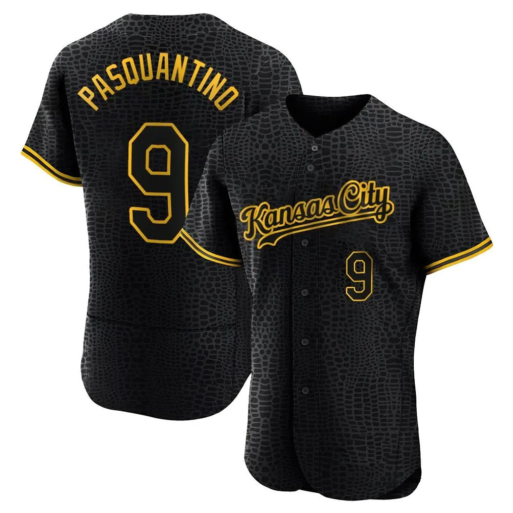 KC.Royals #9 Vinnie Pasquantino Player Black Snake Skin City Limited Elite Hdoa Stitched Jerseys